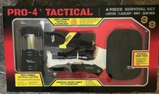 CONJUNTO DE SOBREVIVÊNCIA PRO-4 TACTICAL 4 PEÇAS Lanterna Faca de Bolso NOVO NÃO USADO comprar usado  Enviando para Brazil