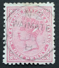 Nova Zelândia 1888 QV One Penny p12 x 111/2 com falha de elipse SG 195bh usado comprar usado  Enviando para Brazil