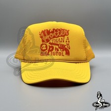 Boné de corda vintage retrô malha amarela caminhoneiro Hotter Than A $2 dólares pistola comprar usado  Enviando para Brazil