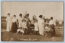 Cartão postal antigo foto RPPC carrinho de bebê mãe e filhos Friona Texas TX C1910 comprar usado  Enviando para Brazil