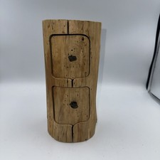 Decoração de cabine vintage homem homem caverna feito à mão tronco de árvore de madeira caixa de bugigangas 2 gavetas, usado comprar usado  Enviando para Brazil