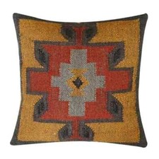 Usado, Almofada de juta indiana Kilim travesseiro 18" quadrado decoração para casa lã feita à mão comprar usado  Enviando para Brazil