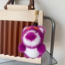 Chaveiro fofo de pele de vison real bolsa pompom bolsa charme telefone pingente peludo presente comprar usado  Enviando para Brazil