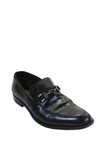 Mocassim social masculino de couro com estampa de pele de cobra Mezlan preto tamanho 10 médio, usado comprar usado  Enviando para Brazil