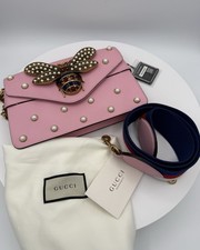 Raro Ótimo estado Bolsa Gucci de couro rosa cravejada de pérolas Queen Margaret Broadway comprar usado Raro Ótimo estado Bolsa Gucci de couro rosa cravejada de pérolas Queen Margaret Broadway comprar usado  Enviando para Brazil