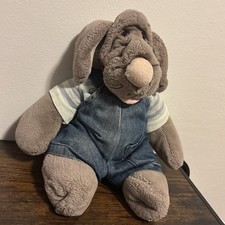 Macacão jeans vintage Ganz Bros rugas pelúcia cachorro mão marionete cinza 1981 comprar usado  Enviando para Brazil