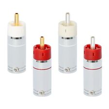 Conectores de áudio plugues RCA de cobre folheados a prata/ouro 4 peças para cabos de sinal HIFI comprar usado  Enviando para Brazil