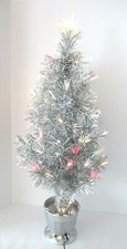 Árvore de Natal colecionável vintage de fibra óptica tampo de mesa 32", usado comprar usado  Enviando para Brazil