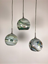 Conjunto de 3 luzes pendentes globo redemoinho verde estilo vidro arte soprada à mão - Usado comprar usado  Enviando para Brazil