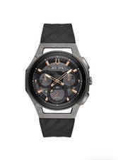 Bulova relógio masculino cronógrafo CURV pulseira de borracha preta 44mm 98A162, usado comprar usado  Enviando para Brazil