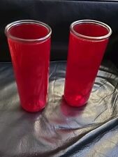 Pair cranberry glass for sale  NOTTINGHAM