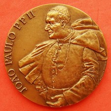 Medalha de Bronze Religiosa Beata Papa João Paulo II Nossa Senhora de Fátima Anjos! comprar usado  Enviando para Brazil