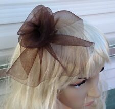 Brown fascinator millinery for sale  SLOUGH