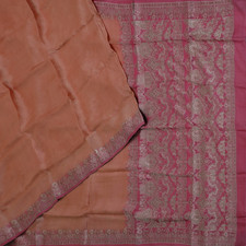 Sari Vintage Rosa Pesca 100% Sete Pura Floreale Tessuto Intrecciato 5YD comprar usado  Enviando para Brazil