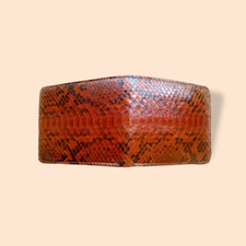 Carteira Bifold Masculina 100% Couro de Cobra Genuíno Marrom - FRETE GRÁTIS comprar usado  Enviando para Brazil