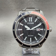 Citizen Eco-drive relógio de mergulho masculino 46mm mostrador preto aço data funciona AW1528-75E comprar usado  Enviando para Brazil