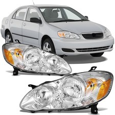 Juego De 2 Faros Delanteros Para 2003-2008 Toyota Corolla Carcasa Cromada NUEVO comprar usado  Enviando para Brazil