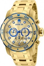 A INVICTA #80069 masculino PRO DIVER SCUBA CHRONO. Relógio pulseira folheado a ouro 18K comprar usado  Enviando para Brazil