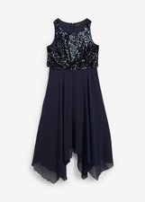 Abendkleid pailletten dunkelbl gebraucht kaufen  Deutschland