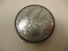 Vintage Noite em Paris Bourjois Blush Maquiagem Espelho Compacto Tom Prata França, usado comprar usado  Enviando para Brazil