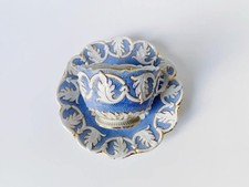 Xícara de café e pires azuis raros genuínos antigos estilo rococó Meissen Alemanha comprar usado  Enviando para Brazil