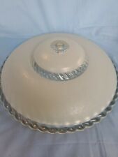 Luminária de teto vintage redonda Art Deco branca redemoinho vidro fosco abajur anos 40 comprar usado  Enviando para Brazil
