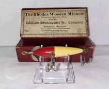 Isca vintage The Rhodes torpedo de madeira minnow 33RWC 1906 com clipe de gema de caixa Rhodes comprar usado  Enviando para Brazil