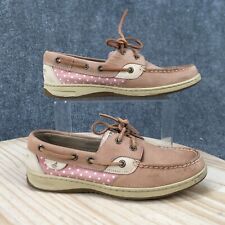 Usado, Sapatos femininos Sperry Boat 7,5 M Bluefish 2 olhos couro bege Moc Toe baixo 9353400 comprar usado  Enviando para Brazil