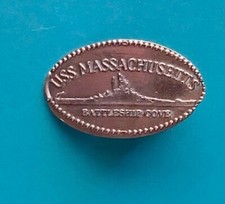 USS MASSACHUSETTS NAVIO DE GUERRA ENSEADA OUTONO RIO MA ALONGADO PRENSADO CENTAVO APOSENTADO comprar usado  Enviando para Brazil