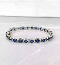 Usado, Pulseira de tênis linha diamante safira natural corte oval 12,00 quilates ouro branco 18K comprar usado  Enviando para Brazil