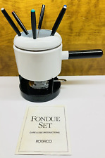 Conjunto de fondue vintage branco de porcelana esmaltada Roshco comprar usado  Enviando para Brazil