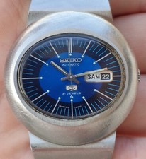 Vintage setembro 1972 ano relógio automático masculino Seiko UFO 6119-5411 mostrador azul comprar usado  Enviando para Brazil
