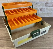 Caixa de equipamento vintage REBEL MODEL 530 retrô laranja amêndoa organizador de pesca verde comprar usado  Enviando para Brazil