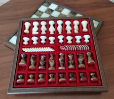 Conjunto Combinado Vintage de Xadrez e Xadrez Chiellini Mármore Marrom e Branco comprar usado Conjunto Combinado Vintage de Xadrez e Xadrez Chiellini Mármore Marrom e Branco comprar usado  Enviando para Brazil