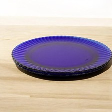 Pratos de jantar transparentes vintage Colorex brasileiro vidro azul cobalto conjunto com 2 comprar usado  Enviando para Brazil