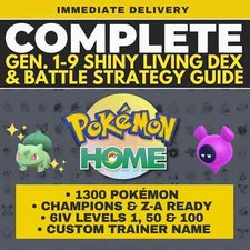 Pokémon HOME Full Shiny Living Dex Generation 1-9 completo escarlate Z-A e guia comprar usado  Enviando para Brazil