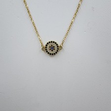 Colar folheado a ouro azul e branco zircônia cúbica turca olho mau comprar usado Colar folheado a ouro azul e branco zircônia cúbica turca olho mau comprar usado  Enviando para Brazil