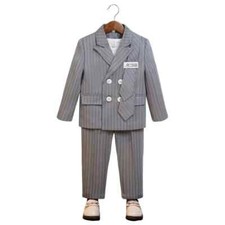 Conjunto de blazer de aniversário infantil listrado bonito para casamentos masculino fantasia formal, usado comprar usado  Enviando para Brazil