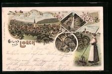 Litografia lorch veduta usato  Spedire a Italy