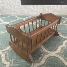 Berço de boneca vintage anos 50-60 madeira maciça 16” de comprimento comprar usado  Enviando para Brazil