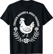 Camiseta Chicken Raising & Jesus Praising comprar usado  Enviando para Brazil