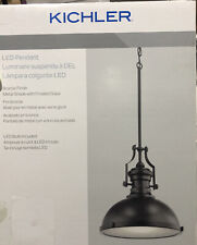 Pingente de LED Kichler bronze fazenda sombra de metal com luz de vidro fosco comprar usado  Enviando para Brazil
