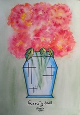 Blumen vase aquarell gebraucht kaufen  Hettstadt