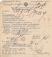 Austria Czechia 1887 Zadanie Schein PRAGA ALTSTADT PRAHA STARE MESTO na sprzedaż  Wysyłka do Poland