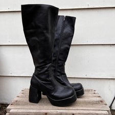 Botas robustas vintage anos 90 Y2K Candie’s preto plataforma alta joelho tamanho 6 comprar usado  Enviando para Brazil