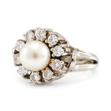 Vintage diamantring perle gebraucht kaufen  Berlin