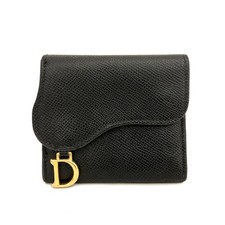 Carteira de couro Christian Dior D logotipo sela três dobras preta/6BH0694 comprar usado  Enviando para Brazil
