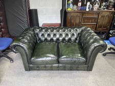 Green leather chesterfield for sale  BIRMINGHAM