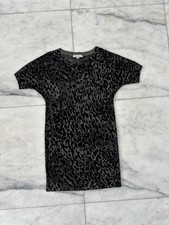 Vestido suéter LOFT malha de lã preto cinza estampa animal feminino M escritório carreira comprar usado  Enviando para Brazil