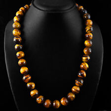 TREMENDO BRILHANTE 656,60 CTS NATURAL DOURADO OLHO DE TIGRE CONTAS COLAR FIO comprar usado  Enviando para Brazil